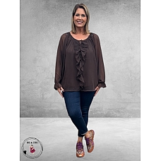 KAFFE CURVE Blouse Milanna Coffee